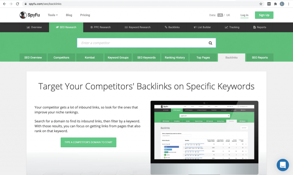 SpyFu Competitor Backlinks Best SEO Tools